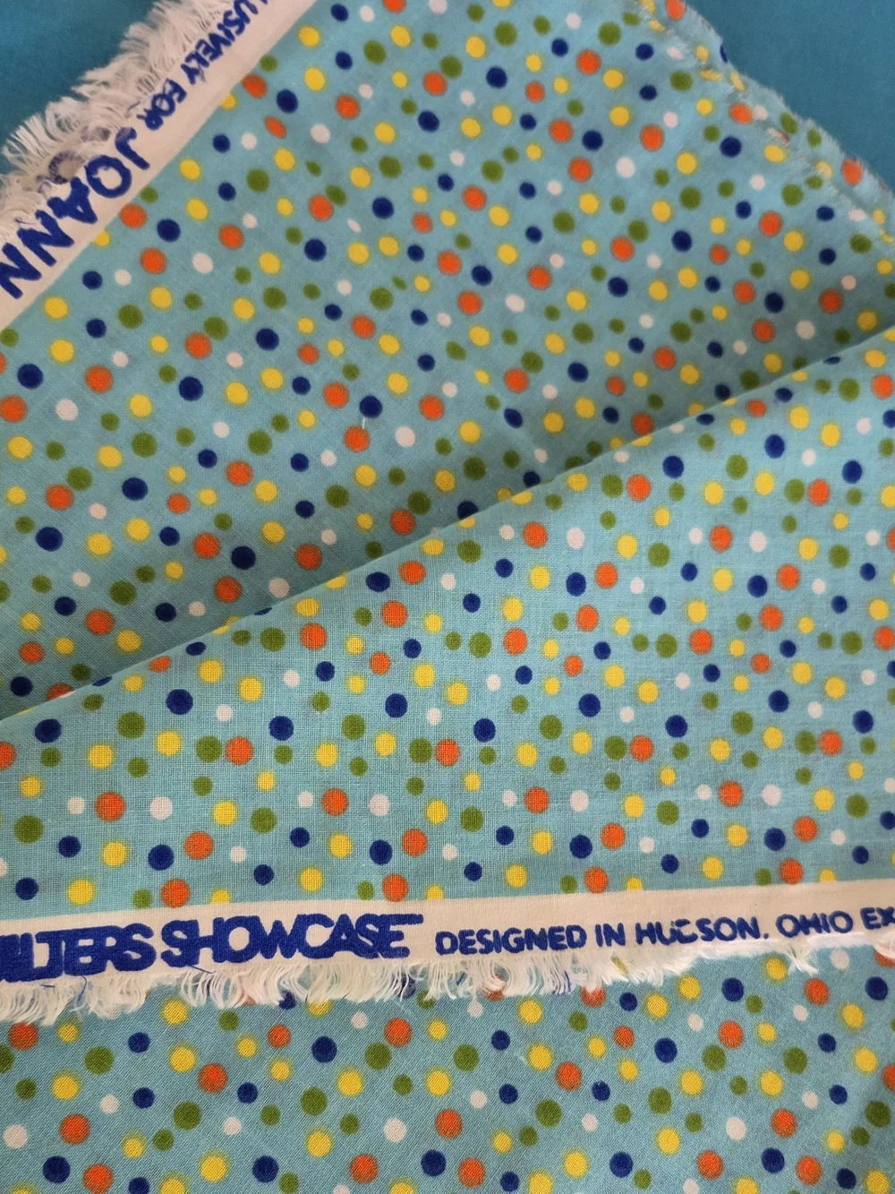 Light Blue Polka Dot Fabric PrintBlue Pink Purple Speckled Cotton Fabric 1 3/8 Y